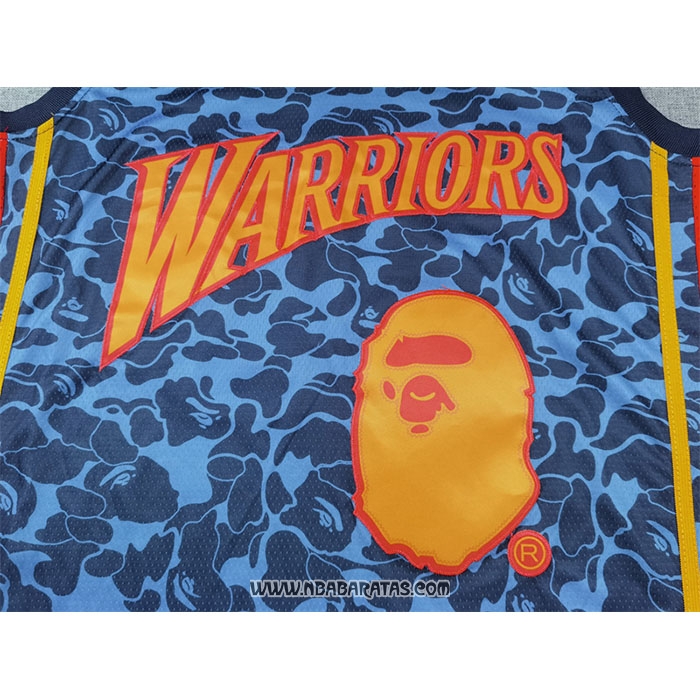 Camiseta Golden State Warriors #93 Bape Mitchell & Ness 2009-10 Azul